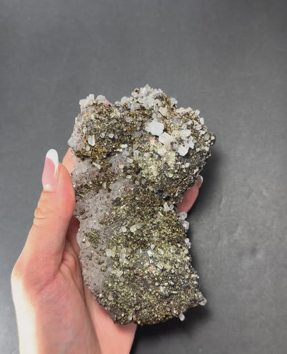 Marcasite on Calcite from Morocco