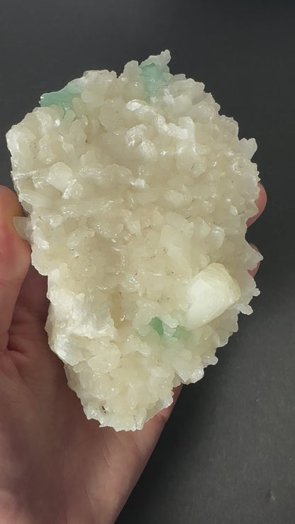 Ocean Green Apophyllite with Stilbite on matrix