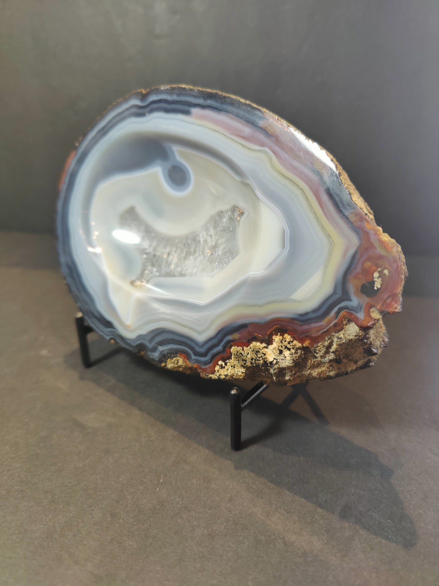 Polished Banded Agate Slab/Tray 6.25"x4.25"x1" 779g