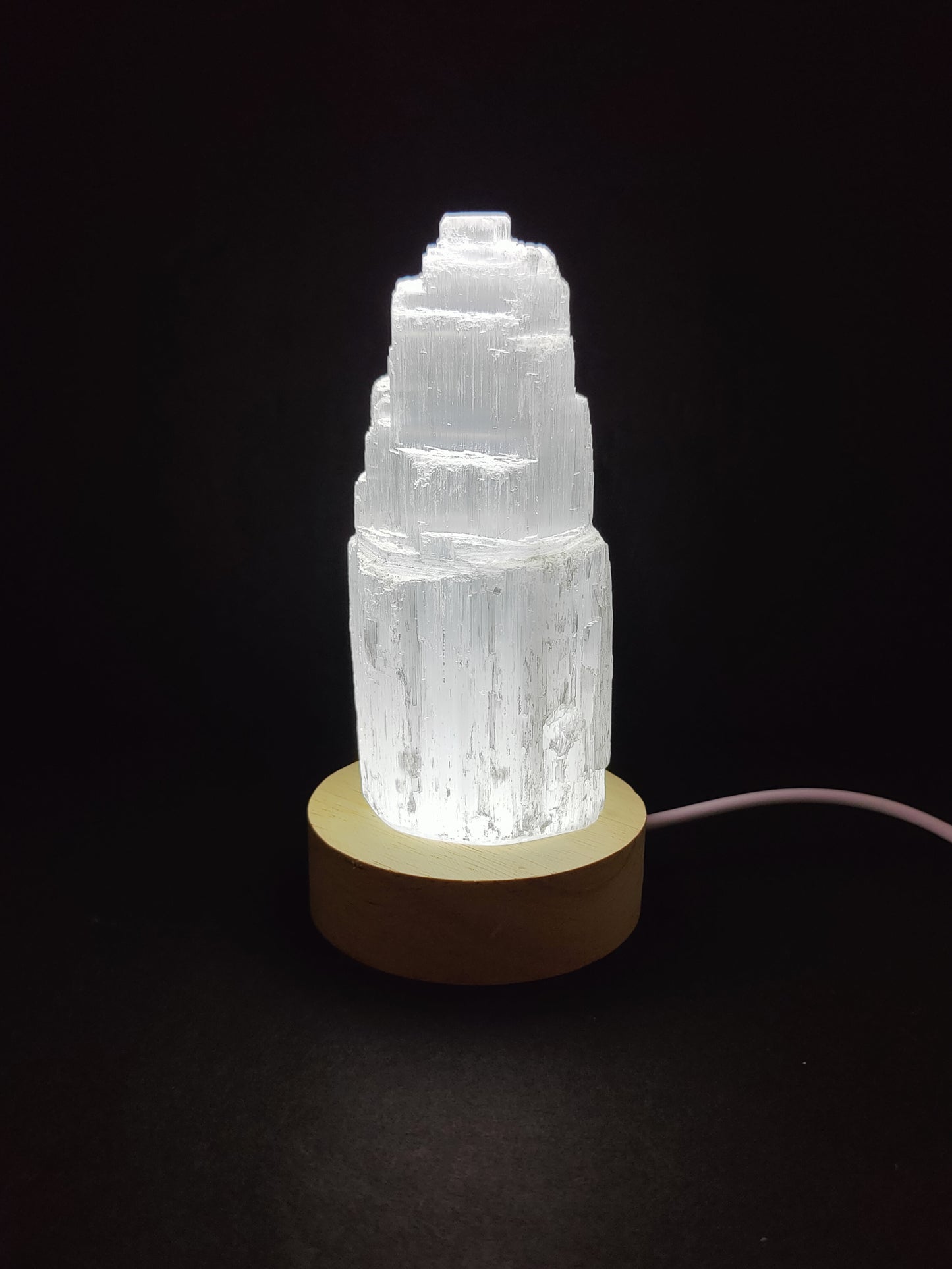 Wooden LED Light Stand w/ USB Cord