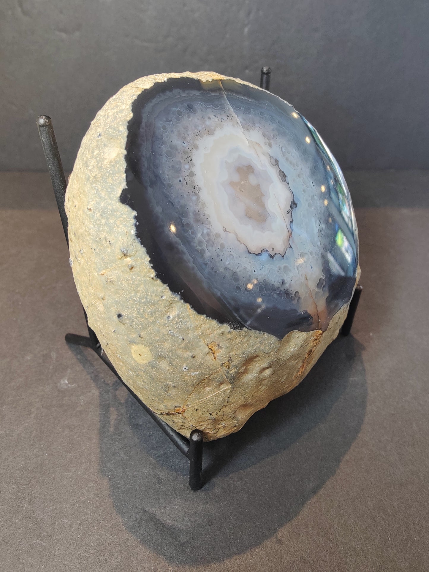 Window Polished Brazilian "Eye" Agate Nodule 4"x4"x2.5"  742g