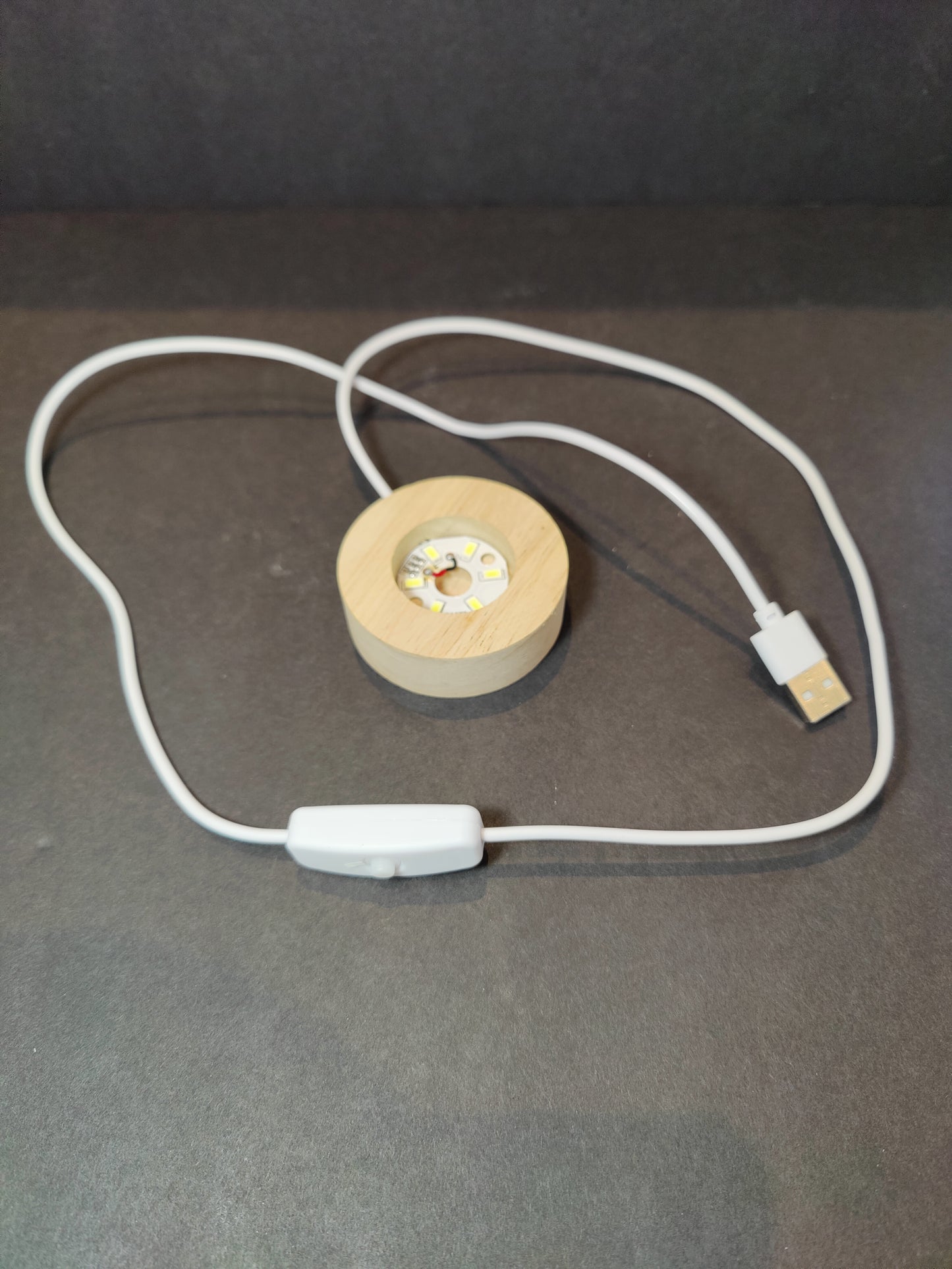 Wooden LED Light Stand w/ USB Cord