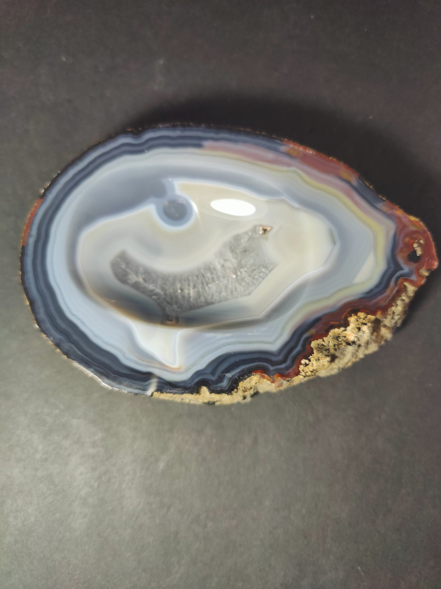Polished Banded Agate Slab/Tray 6.25"x4.25"x1" 779g