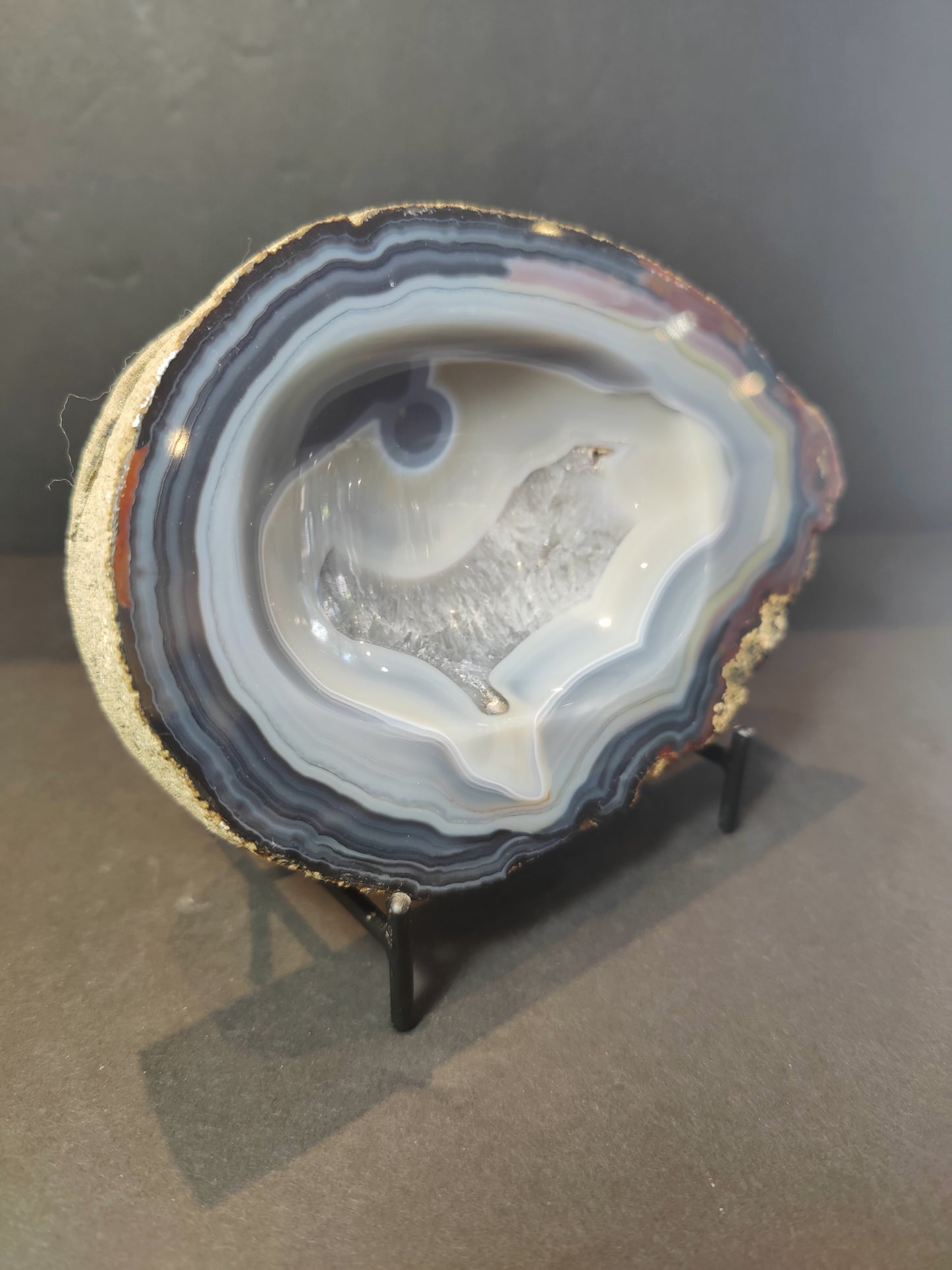 Polished Banded Agate Slab/Tray 6.25"x4.25"x1" 779g