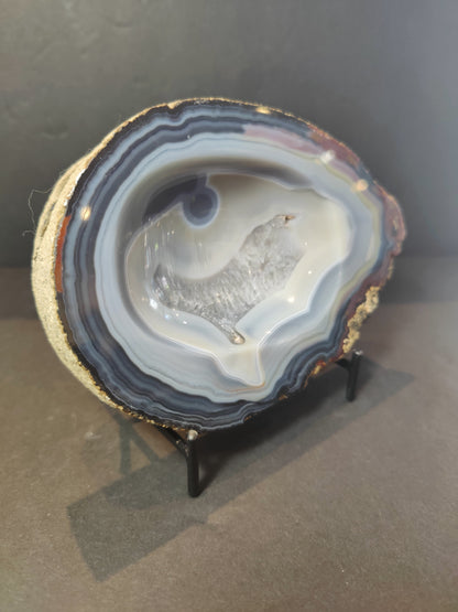 Polished Banded Agate Slab/Tray 6.25"x4.25"x1" 779g