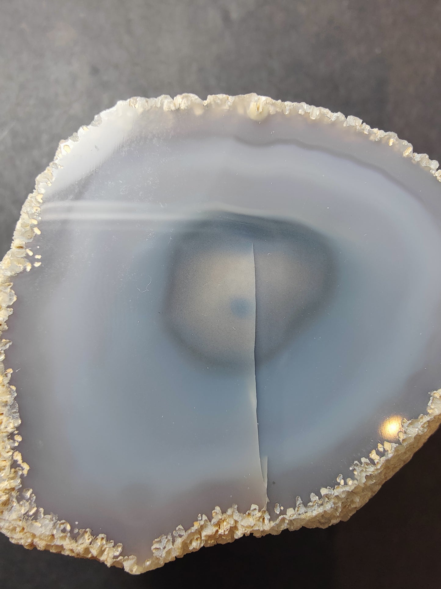 Window Polished Brazilian Agate Nodule  2.75"x2.25"x2"  187g