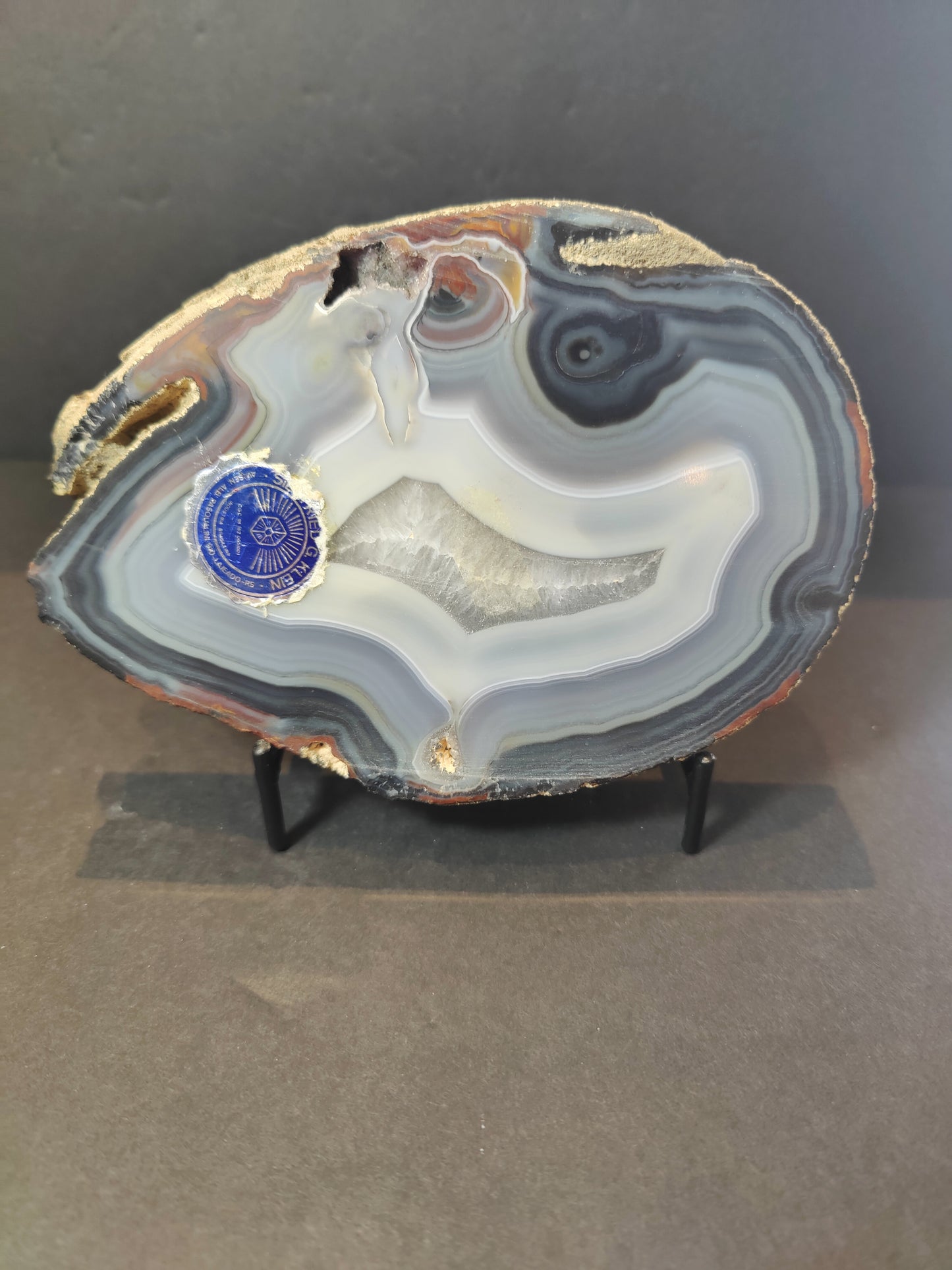 Polished Banded Agate Slab/Tray 6.25"x4.25"x1" 779g