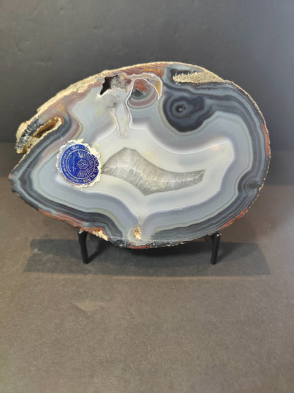 Polished Banded Agate Slab/Tray 6.25"x4.25"x1" 779g