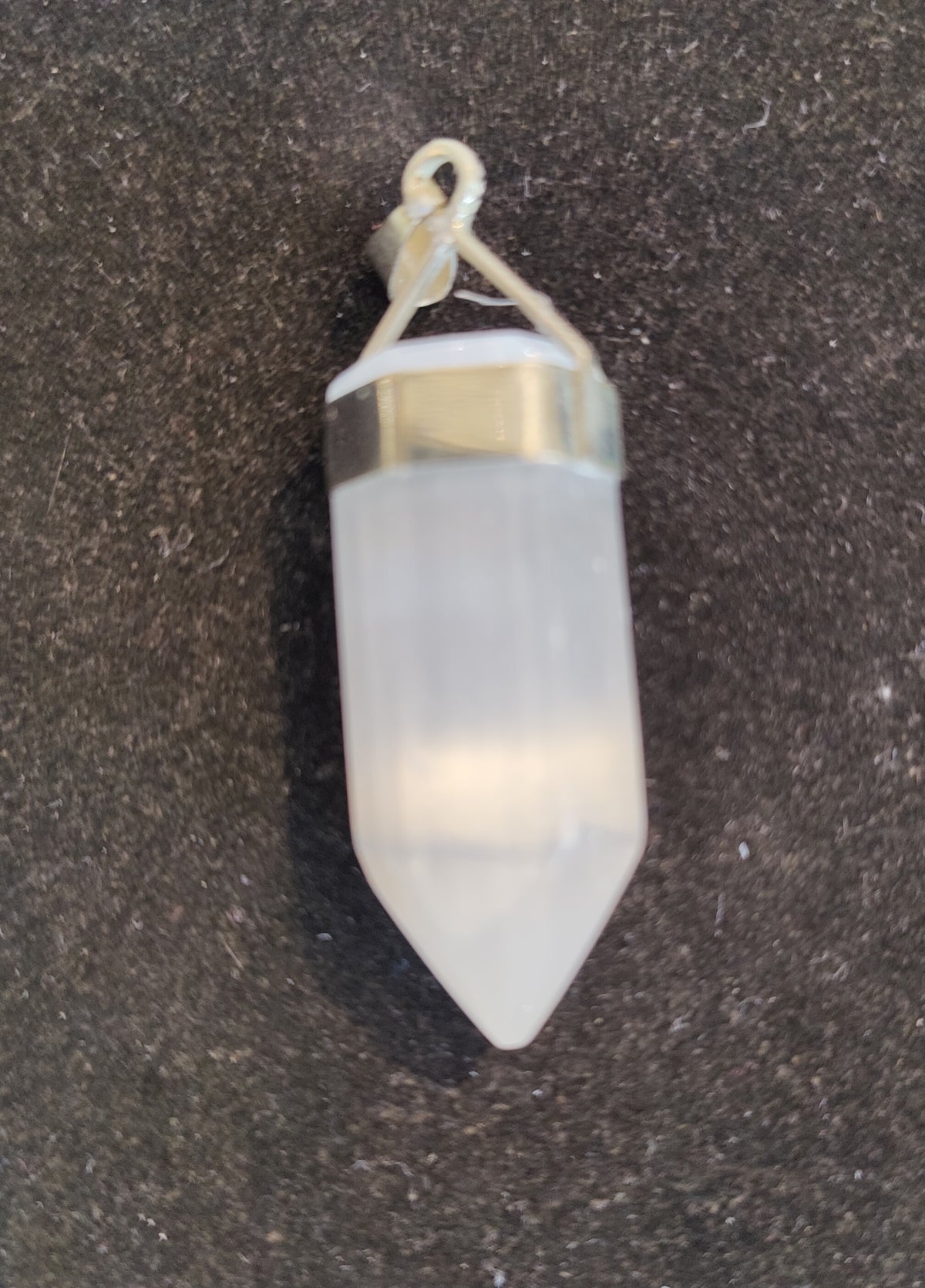 Selenite Pendant in Sterling Silver Clasp