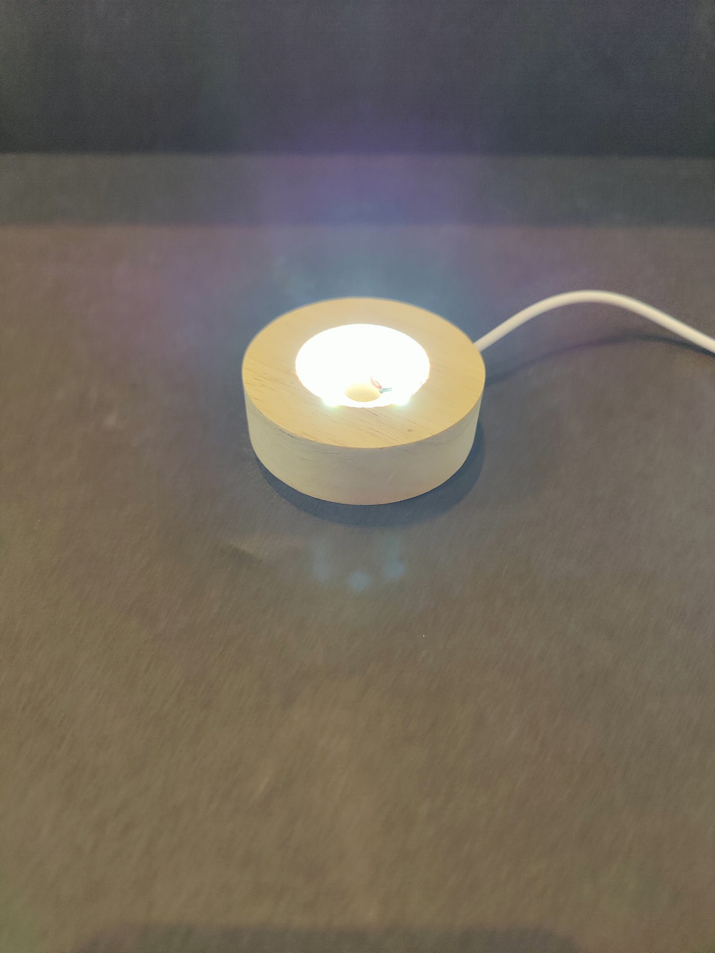 Wooden LED Light Stand w/ USB Cord