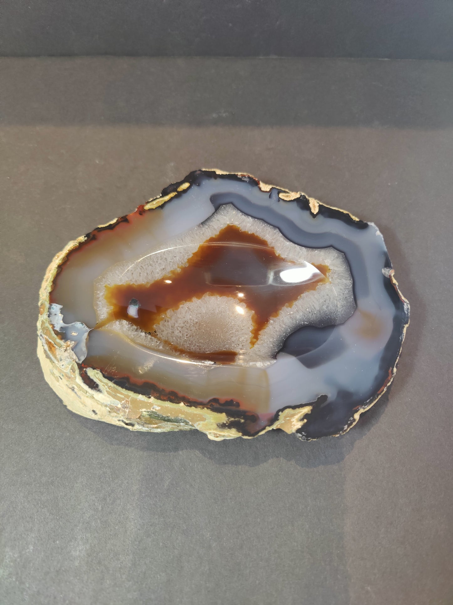 Polished Brazilian Agate Slab/Tray  7"x6"x1" 991g