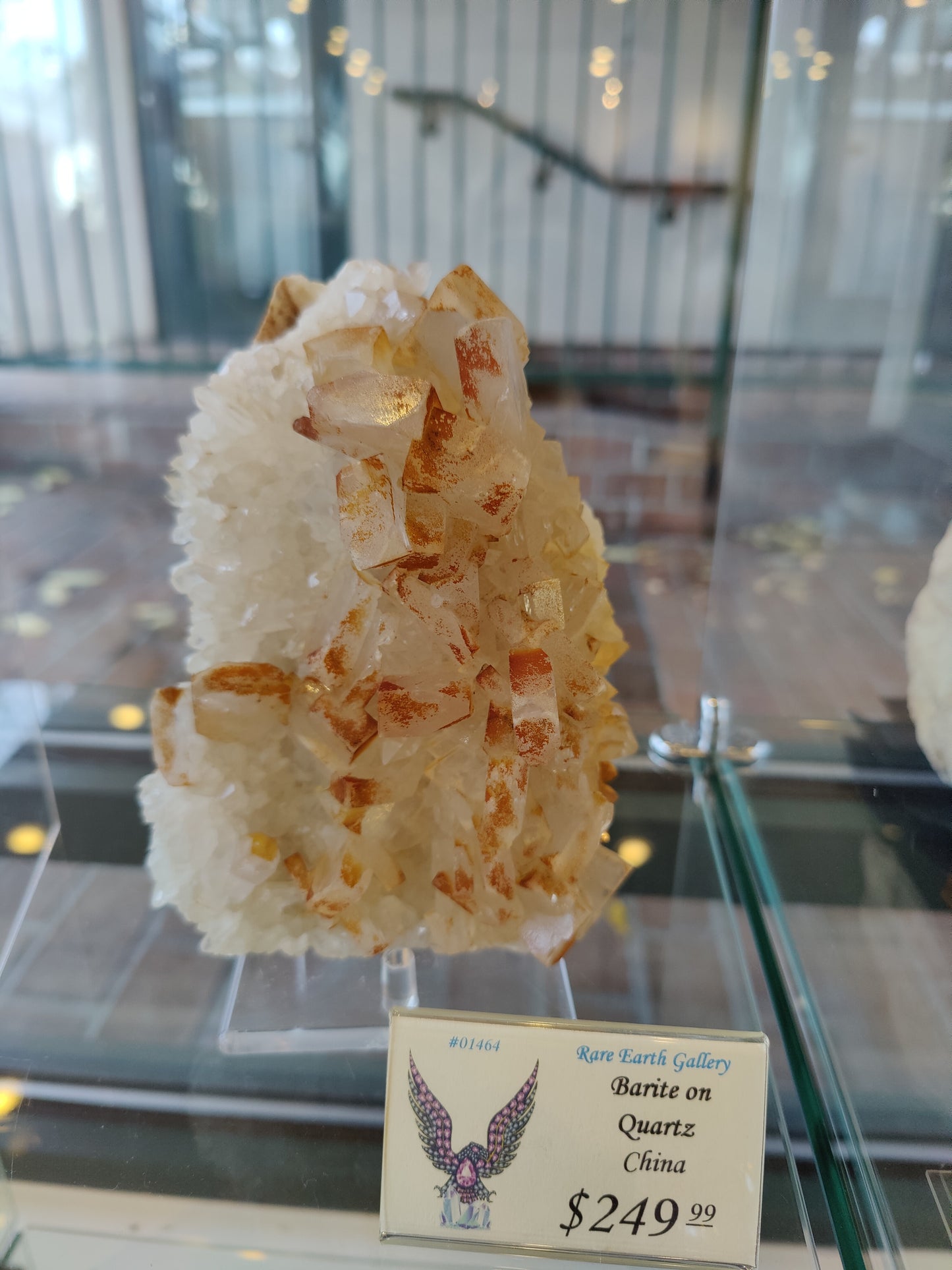 Large Orange Barite on Quartz