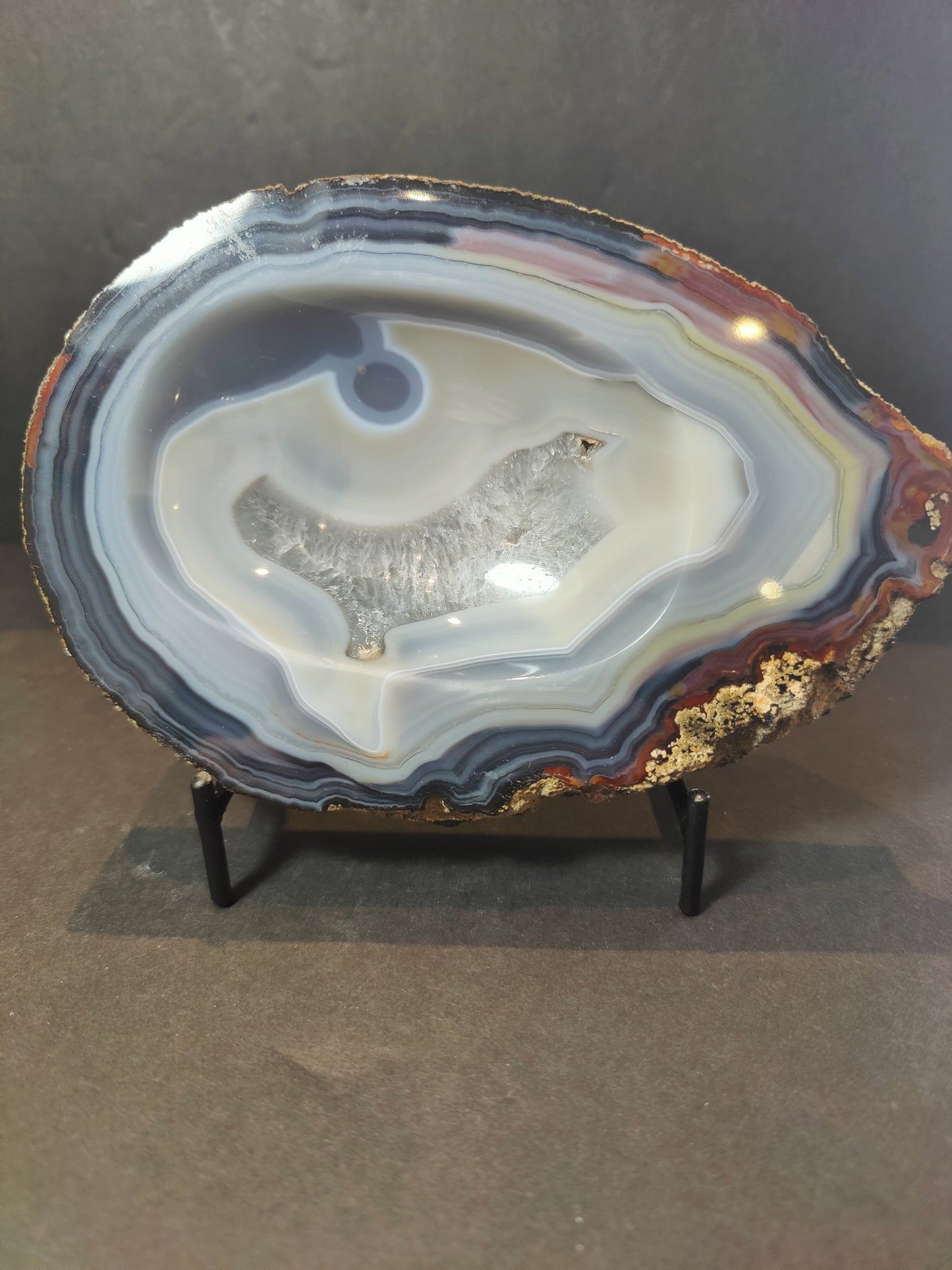 Polished Banded Agate Slab/Tray 6.25"x4.25"x1" 779g