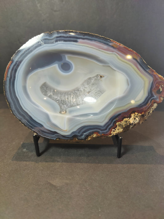 Polished Banded Agate Slab/Tray 6.25"x4.25"x1" 779g