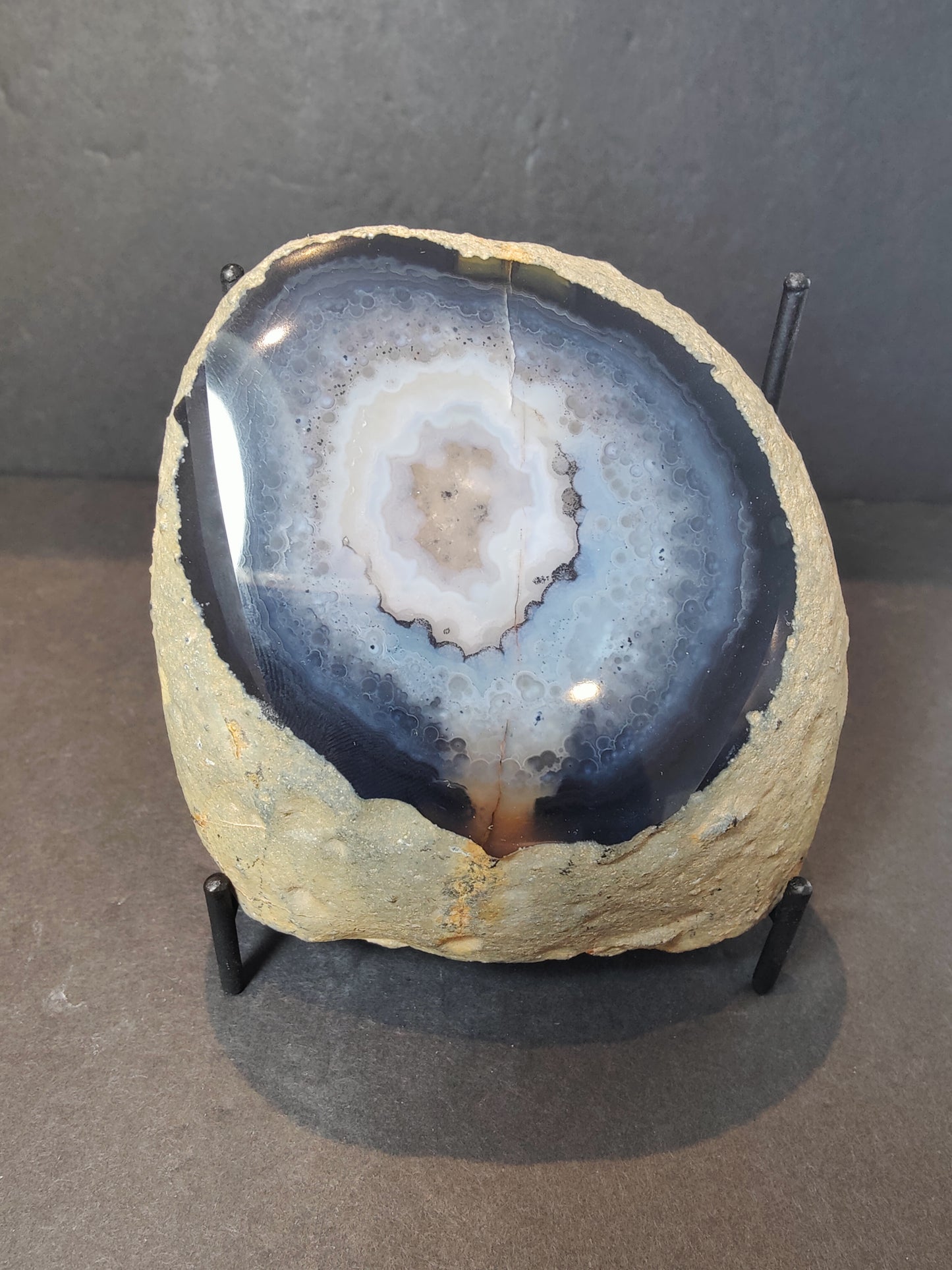 Window Polished Brazilian "Eye" Agate Nodule 4"x4"x2.5"  742g