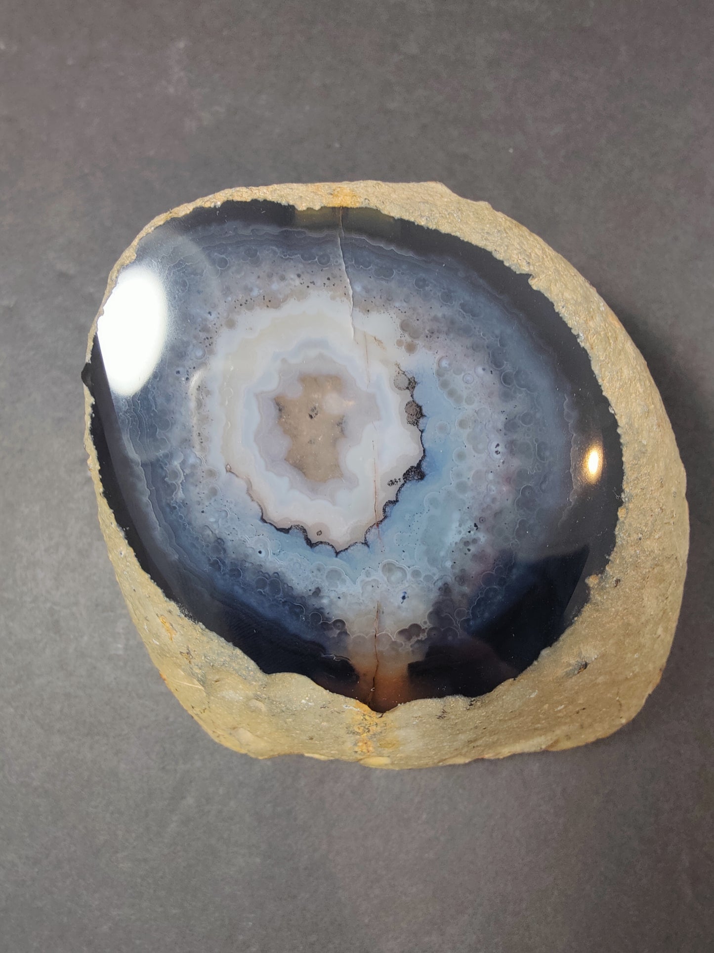 Window Polished Brazilian "Eye" Agate Nodule 4"x4"x2.5"  742g